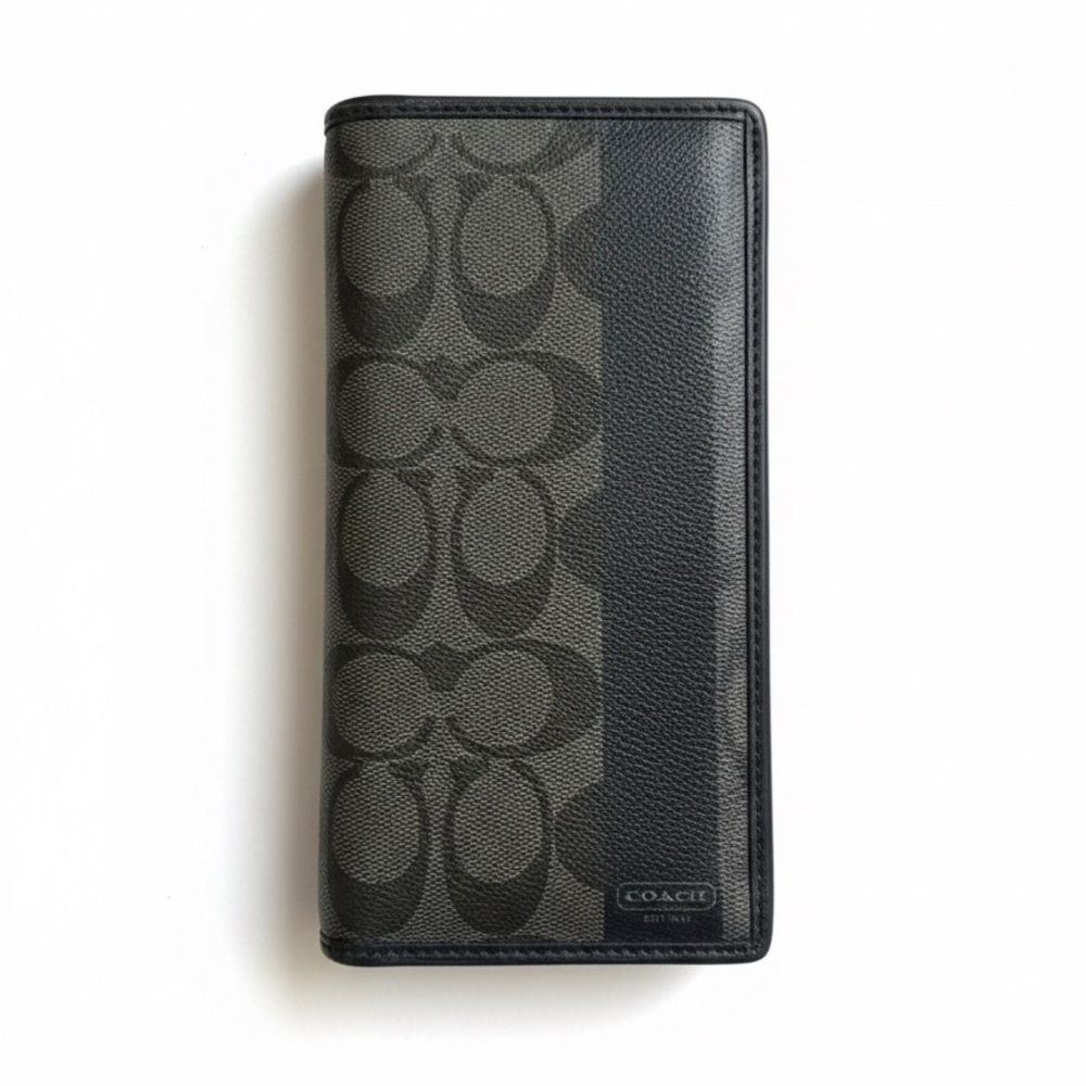 Coach Signature Black and Gray Long Wallet/Agenda